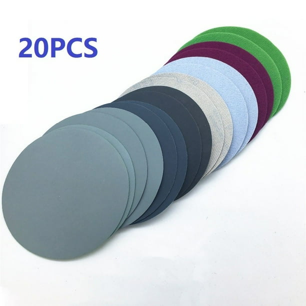 20pcs 5inch Hook/&Loop Wet//Dry Sanding Discs 800 1500 2000 3000 Grit Sandpaper